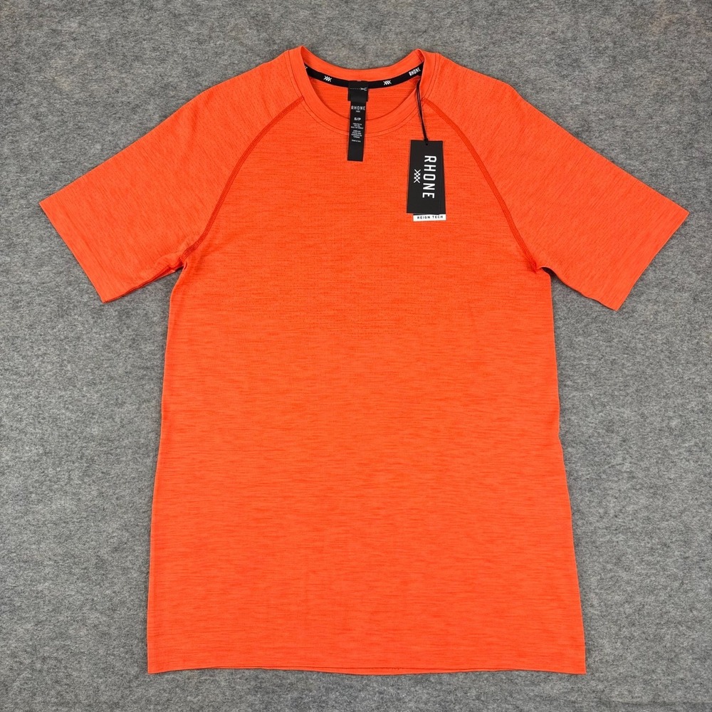 Rhone Reign Tech T-Shirt Orange Mens Small S